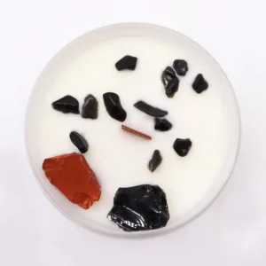 Świeca z Kamieniami – Czakra Korzenia (Root Chakra)