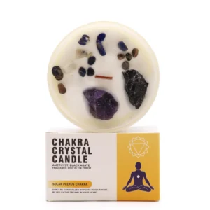 Świeca z Kamieniami – Czakra Splotu Słonecznego (Solar Plexus Chakra)