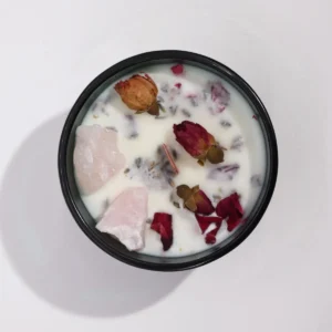 Świeca Hop Hare z Kamieniami i Kwiatami - Kochankowie (love)