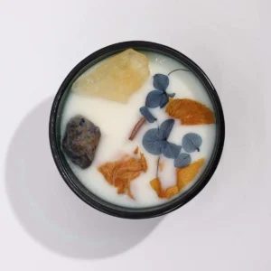 Świeca Hop Hare z Kamieniami i Kwiatami - Słońce