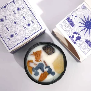 Świeca Hop Hare z Kamieniami i Kwiatami - Słońce