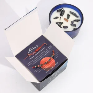 Świeca Zodiak z Bransoletką z Kamieni - Baran