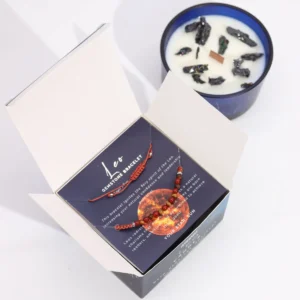 Świeca Zodiak z Bransoletką z Kamieni - Lew