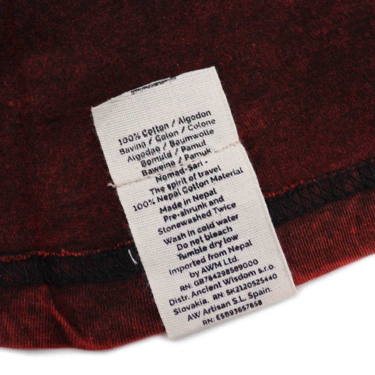 Czerwony T-Shirt z Efektem Sprania - Mandala - M - obrazek 8